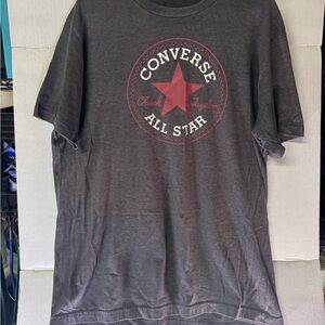 Converse Chuck Taylor All Star Graphic T-Shirt Gray Red Logo Men’s XL